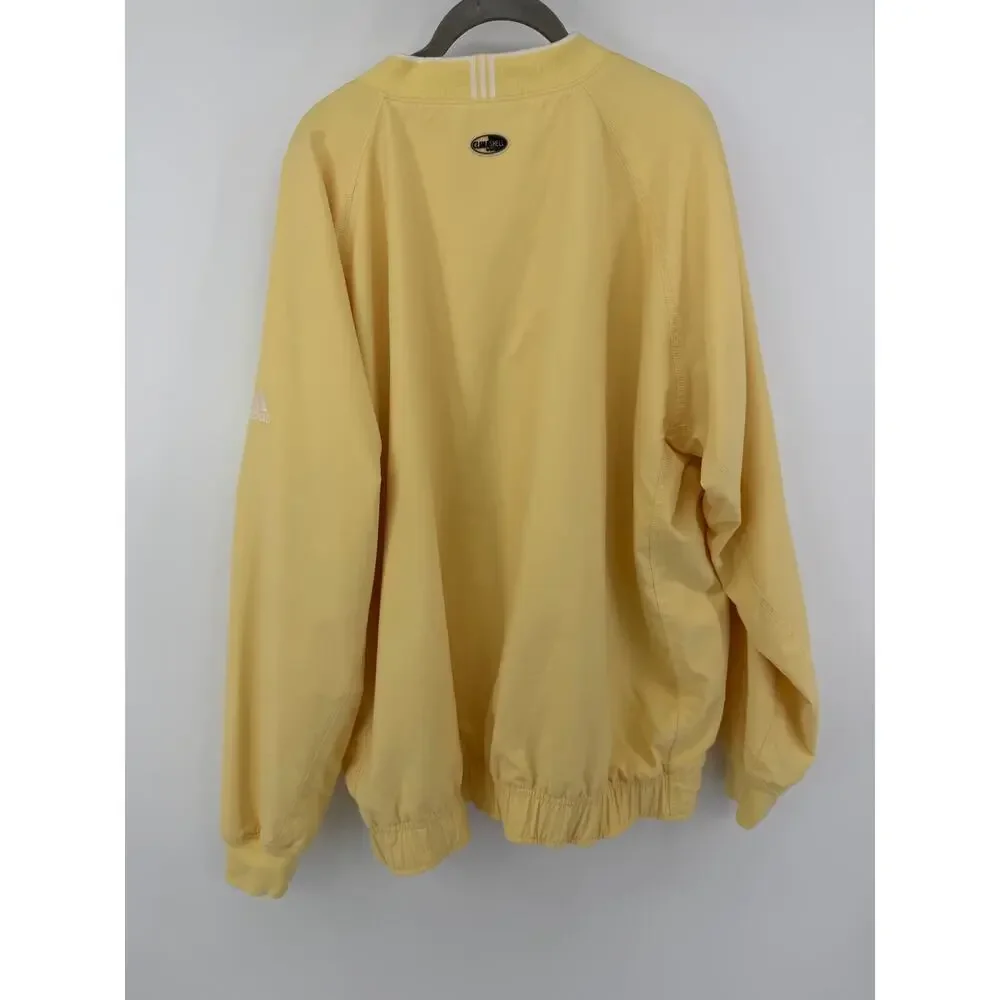 windbreaker pullover, Adidas, V-neck style yellow